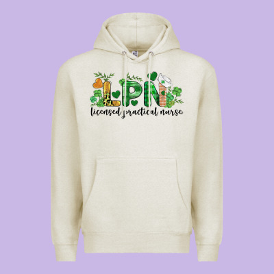 St. Patricks Day Registered Nurse Lpn Heart Premium Hoodie Designed By Barkaloodesign