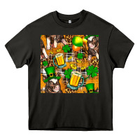 Asphalt St. Patrick's Day Pig With Beer And Shamrock Seamless Heavy Core Tee - FaDigitalArtStudio