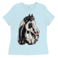 Baby Blue paint horse Ladies Tee - LillyAllenDesigns