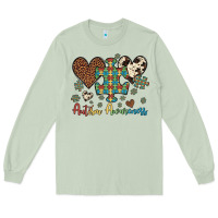 Matcha autism awareness leopard cowhide herts puzzle Long Sleeve Tee - Artiststas