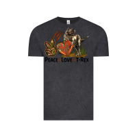 Vintage Black Peace Love T Rex Vintage Tee - LillyAllenDesigns