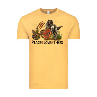 Vintage Mustard Peace Love T Rex Vintage Tee - LillyAllenDesigns