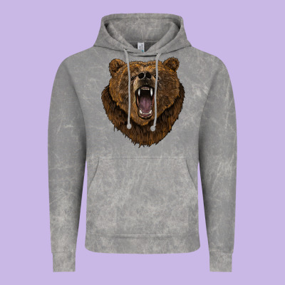 Bear Head Vintage Hoodie Designed By Barkaloodesign