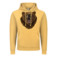 Vintage Mustard bear head Vintage Hoodie - BarkalooDesign