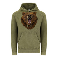 Vintage Olive bear head Vintage Hoodie - BarkalooDesign