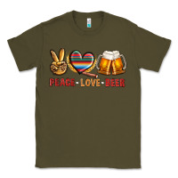Army Green peace love beer bbs Classic Tee - BundleAndBundleShop