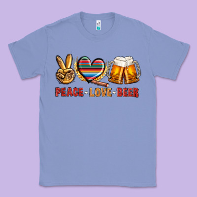 Peace Love Beer Bbs Classic Tee Designed By Bundleandbundleshop