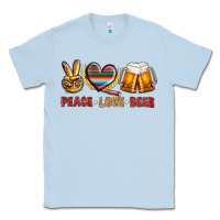 Dusty Blue peace love beer bbs Classic Tee - BundleAndBundleShop