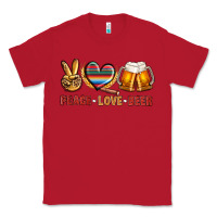 Red peace love beer bbs Classic Tee - BundleAndBundleShop