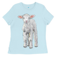 Baby Blue merino wool baby sheep Ladies Tee - LillyAllenDesigns