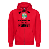 Red Destroy the patriarchy not the planet Zipper Hoodie - Bettercallsaul
