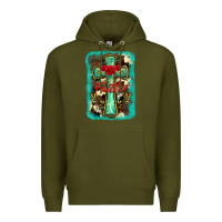 Army Green cross faith background Premium Hoodie - BarkalooDesign