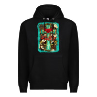 Black cross faith background Premium Hoodie - BarkalooDesign