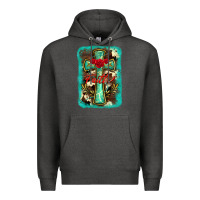 Charcoal Heather cross faith background Premium Hoodie - BarkalooDesign