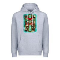 Heather Grey cross faith background Premium Hoodie - BarkalooDesign