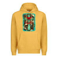 Mustard cross faith background Premium Hoodie - BarkalooDesign