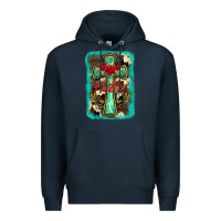 Navy cross faith background Premium Hoodie - BarkalooDesign