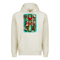 Oatmeal Heather cross faith background Premium Hoodie - BarkalooDesign