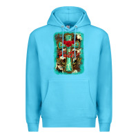 Ocean Blue cross faith background Premium Hoodie - BarkalooDesign