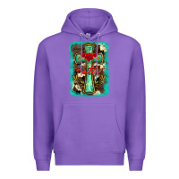 Purple cross faith background Premium Hoodie - BarkalooDesign