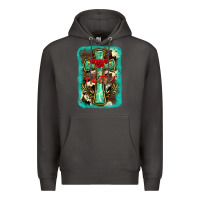 Smoke cross faith background Premium Hoodie - BarkalooDesign