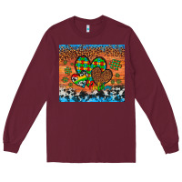 Burgundy autism awareness hearts leopard cowhide Long Sleeve Tee - Artiststas