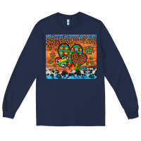 Navy autism awareness hearts leopard cowhide Long Sleeve Tee - Artiststas