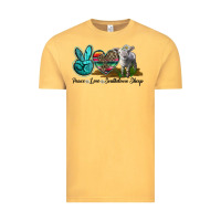 Vintage Mustard Peace Love Southdown Sheep Vintage Tee - LillyAllenDesigns