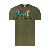 Vintage Olive Peace Love Southdown Sheep Vintage Tee - LillyAllenDesigns