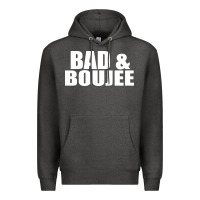 Charcoal Heather bad & boujee Premium Hoodie - artisFamous