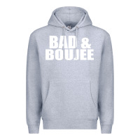 Heather Grey bad & boujee Premium Hoodie - artisFamous