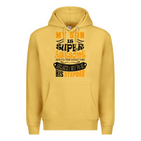 Antique Gold My Son Is Super Awesome His Stepdad Premium Hoodie - artisFamous