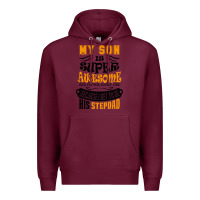 Burgundy My Son Is Super Awesome His Stepdad Premium Hoodie - artisFamous