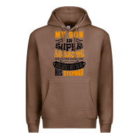 Chestnut My Son Is Super Awesome His Stepdad Premium Hoodie - artisFamous