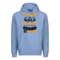 Colony Blue My Son Is Super Awesome His Stepdad Premium Hoodie - artisFamous