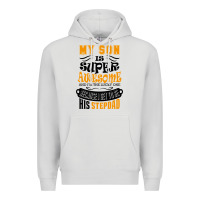 Dove Grey My Son Is Super Awesome His Stepdad Premium Hoodie - artisFamous