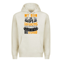 Oatmeal Heather My Son Is Super Awesome His Stepdad Premium Hoodie - artisFamous