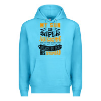 Ocean Blue My Son Is Super Awesome His Stepdad Premium Hoodie - artisFamous