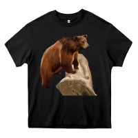 Black California Grizzly Bear Heavy Core Tee - RanaPortraitStore