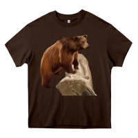 Chocolate Brown California Grizzly Bear Heavy Core Tee - RanaPortraitStore