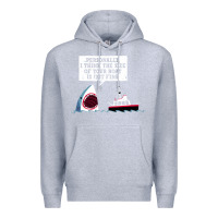 Heather Grey polite jaws Premium Hoodie - artisFamous
