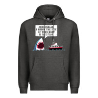 Charcoal Heather polite jaws Premium Hoodie - artisFamous