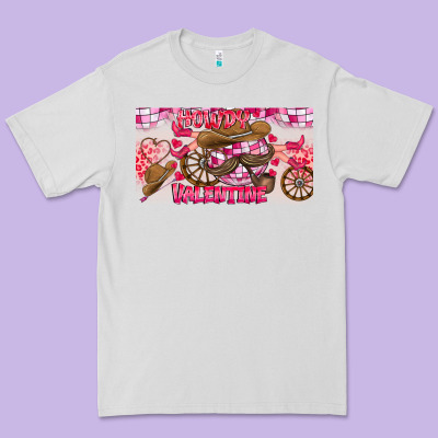 Howdy Valentine Premium Tee Designed By Cowhidedigitalart