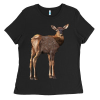 Black elk fawn deer Ladies Tee - LillyAllenDesigns