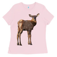 Bubblegum Pink elk fawn deer Ladies Tee - LillyAllenDesigns