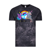 Cloud Black peace love unicorn Vintage Tee - LillyAllenDesigns