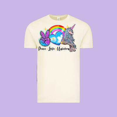 Peace Love Unicorn Vintage Tee Designed By Lillyallendesigns