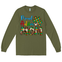 Army Green proud autism mom Long Sleeve Tee - Artiststas