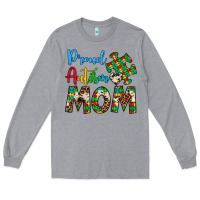 Heather Grey proud autism mom Long Sleeve Tee - Artiststas