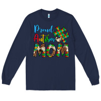 Navy proud autism mom Long Sleeve Tee - Artiststas